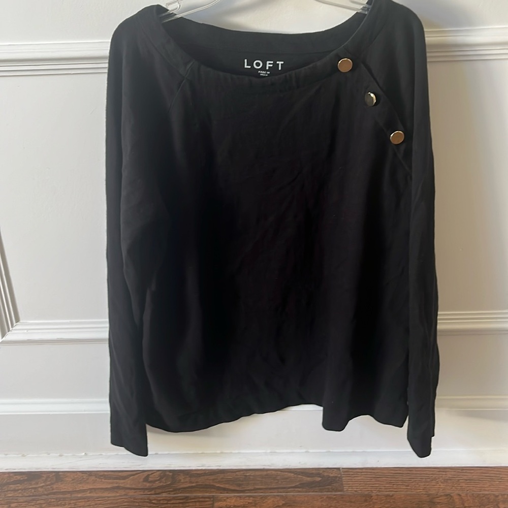 Women's Loft Size Mediumm Black Long Sleeve Top